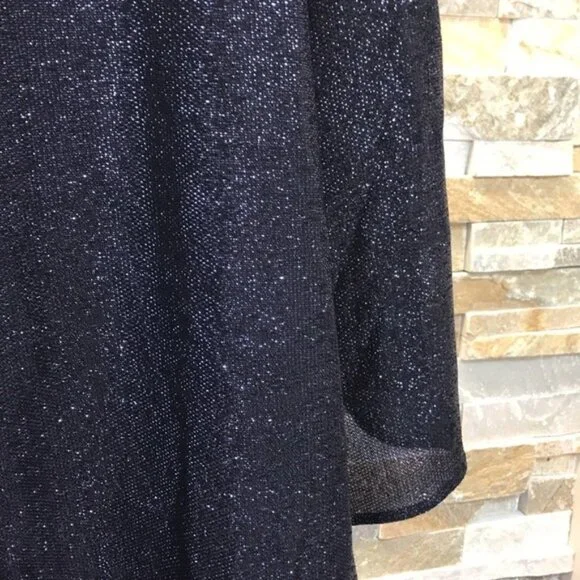 Sally LaPointe Navy Metallic Skirt - Picture 6 of 10